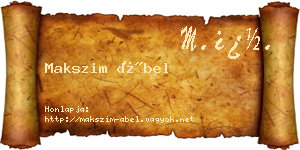 Makszim Ábel névjegykártya