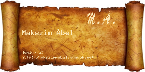 Makszim Ábel névjegykártya
