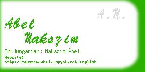 abel makszim business card