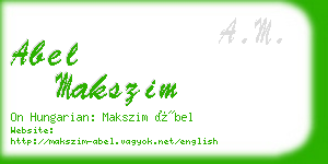 abel makszim business card